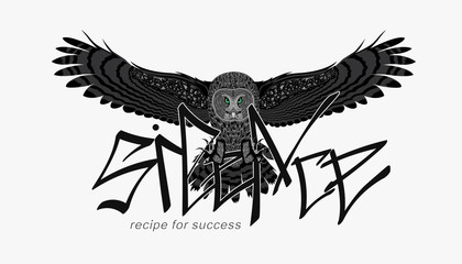 slogan with an owl