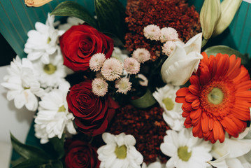 bouquet of flowers. happy birthday. happy valentine's day