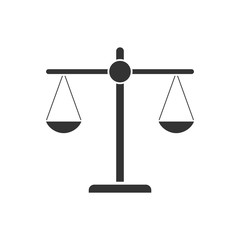 Justice scale icon flat