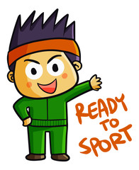 Funny and cute sporty man standing - vector.