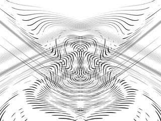 ПечатьAbstract halftone, symmetrical pattern. Phantasmagoria lines
