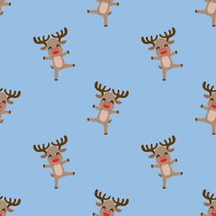 Seamless pattern of Christmas reindeer continuous background for holiday celebration.