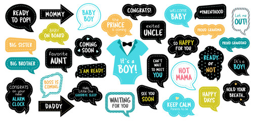 Baby shower photo booth photobooth props set