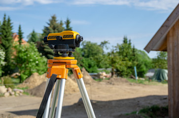 theodolite on construction site