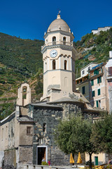 Fototapeta na wymiar Italy. Cinque Terre. Vernazza. Church of St. Margaret of Antioch