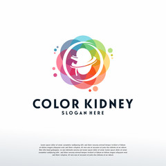 Colorful Kidney Care logo vector, Kidney logo designs template, design concept, logo, logotype element for template