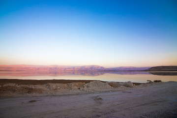 View of the dead sea at sunrise