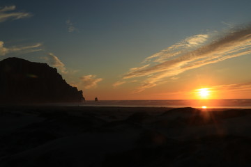 Sunset over the Pacific ocean in Morro Bay 