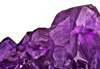 large lilac amethyst crystals closeup