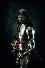 Fototapeta na wymiar Portrait of a knight in armor