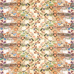 Stone Mosaic Collage Seamless Pattern
