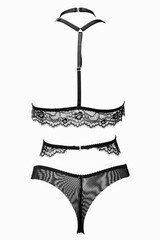 Volumetric model sets of women's lingerie on a white background. back view