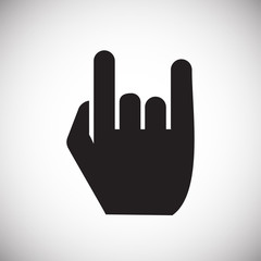 Rock gesture icon on white background for graphic and web design, Modern simple vector sign. Internet concept. Trendy symbol for website design web button or mobile app