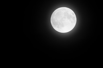 Fototapeta na wymiar Full Moon on the night sky