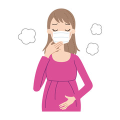 マスクをする妊婦