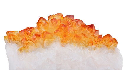 isolated orange citrine in white crystals