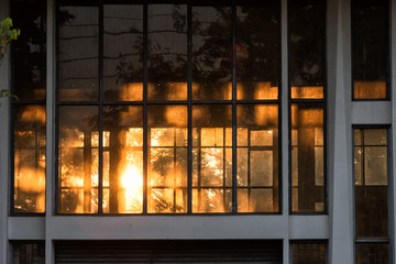 sunrise shines through window in morning