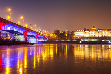 Fototapeta na wymiar Warsaw cityscape at night