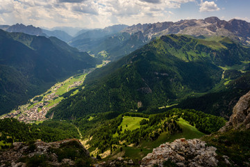 Fototapeta na wymiar Wonderful view of Val Di Fassa . Dolomites. Italy.