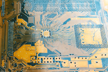 back part of computer's motherboard