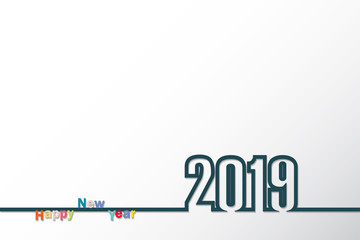 Happy New Year 2019 greeting card background