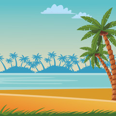Obraz premium beach and sea scene
