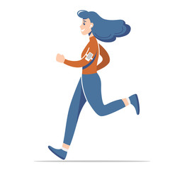 Girl is running.