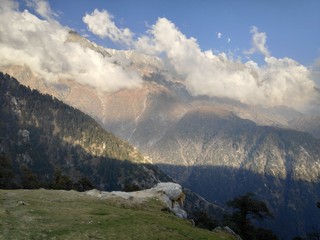 Travelling,Trekking in lapse of Nature.The awesome scenery the mother nature painted. Triund in Dharamsala sit at 10000ft and these view satisfies you 9KM trekking journey to the top for a cup of tea.