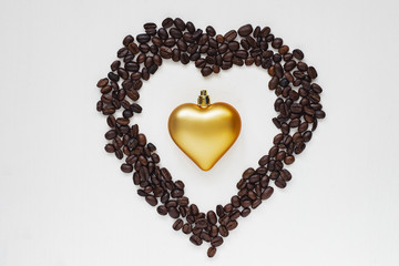 heart of coffee beans