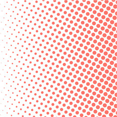 Abstract vector background in Living Coral color with halftone effect.