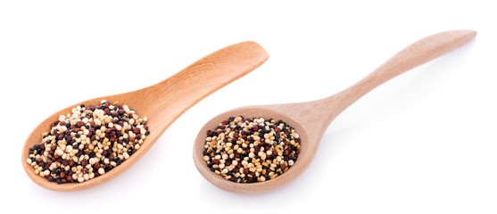 Real quinoa seeds isolated on white background