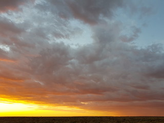 Sunset with storm