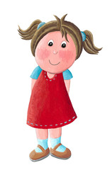Cute little girl in red dress