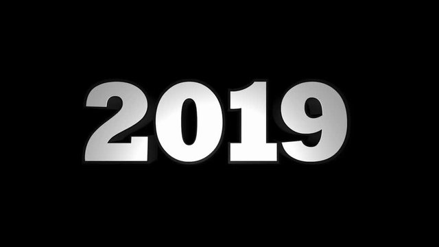 2019 NEW YEAR Text Animation, Background, Rendering, Loop, 4k

