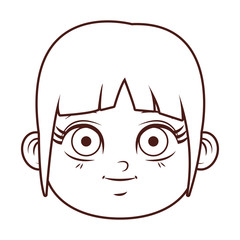 cute girl face cartoon