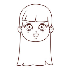 Obraz na płótnie Canvas cute girl face cartoon