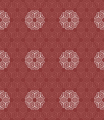 Geometrical flower seamless pattern. Japanese style illustration