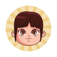 cute girl face cartoon