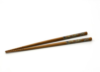 Japanese hashi chopsticks. Asian eating utensils.Isolated on white background.