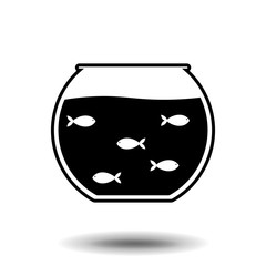 aquarium, flat icon isolated on white background