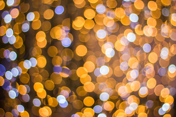 Abstract background bokeh of sparkling golden lights