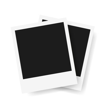 Two square photo frame. Polaroid Mockup