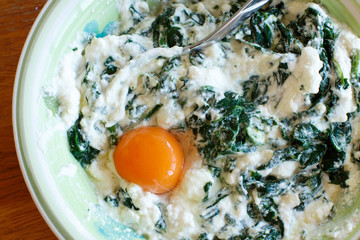 Ricotta cheese and spinach