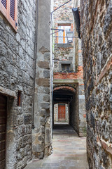 Narrow alley in an old neighborhood