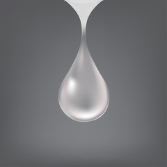 Vector Colorful Illustration a Drop on grey Background. Raindrop for rain illustration