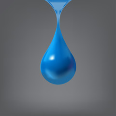 Vector Colorful Illustration a Drop on grey Background. Raindrop for rain illustration