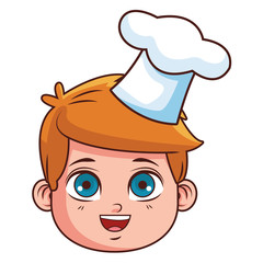 cute chef boy face cartoon