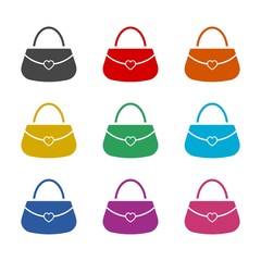 Shopping bag icon or logo, color set