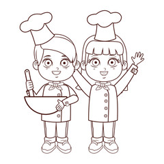 cute chef children cartoon