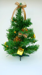 Christmas tree with decorations. Holiday season.